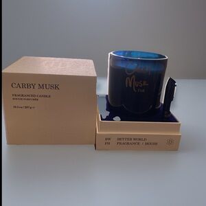 Better World Fragrance House Scented Candle ‘Carby Musk’ 10.5 OZ new, opened